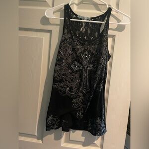 Women’s Maurice Black Embellished Tank Top-XS